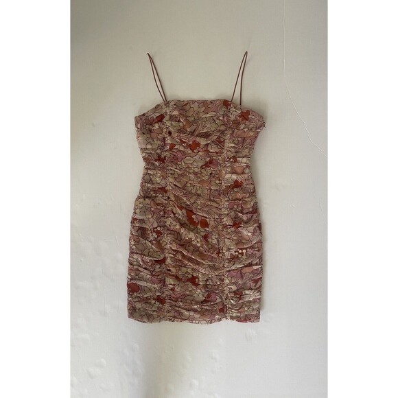 BTFL-Life (Nordstrom) Women's Terra Cotta Ruched Mini Dress Floral‎ Medium - Picture 5 of 13